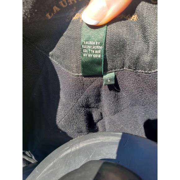 Lauren Jeans Co. Ralph Lauren Quilted Vest Women's Size L Black Denim & Leather - Picture 14 of 14